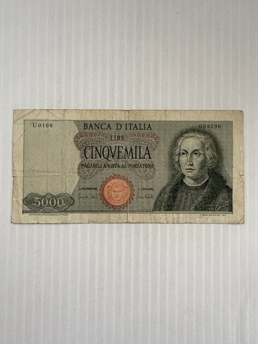 Italy 5000 lire 1964 - italy, 1964-1970