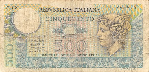 Italy 500 lire 14 2 - 500, 14.2.1974