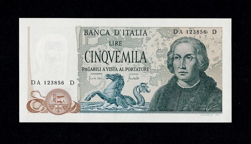 Italy banca italia 5000 lire - banca,
