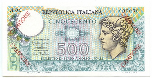 500 lire campione biglietto - 500,