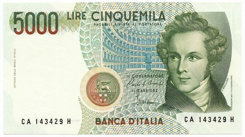 5000 lire banca - banca, d'italia
