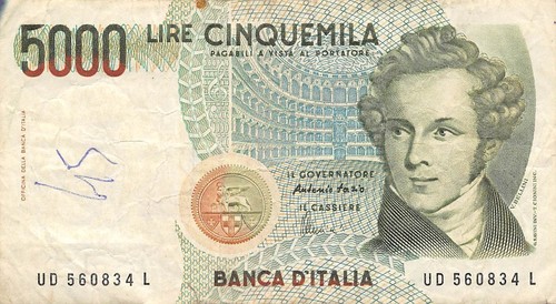 Italy 5000 lire - , 4.1.1985