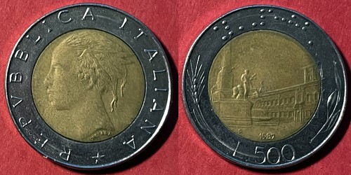 Italy 1987 500 lire large - 1987,