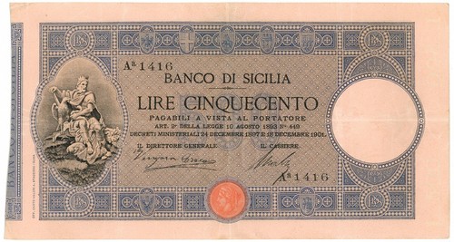 500 lire banco sicilia - lire,