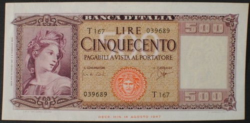 Italy p80b 500 lire - p80b,