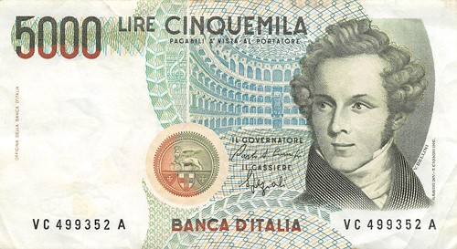 Italy 5000 lire 1 1985 - ,