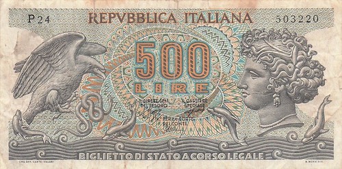 Italy 500 lire - , 23.2.1970