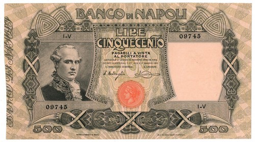 500 lire banco - 500, napoli