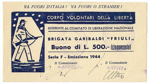 500 lire corpo volontari - corpo, della