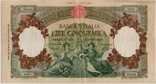 Italy 5000 lire 1961 - italy,