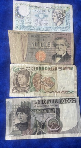 Italy 500 1000 5000 - 10000, lire