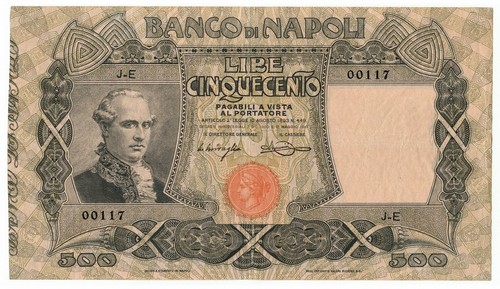 500 lire banco - lire, napoli
