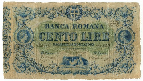 100 lire banca romana regno - banca,