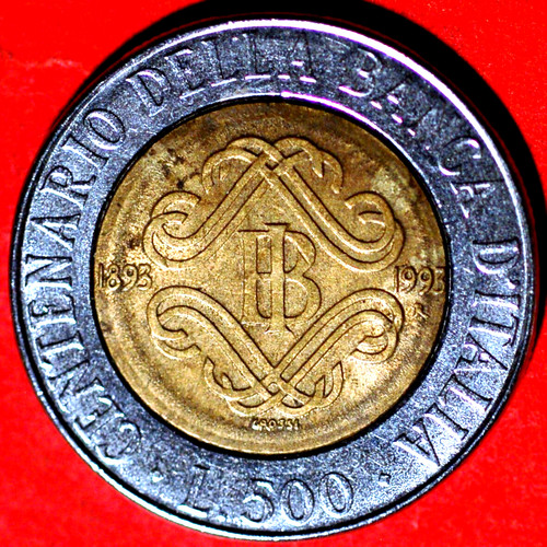 Italy 500 lire 1893 1993 - lire, bank