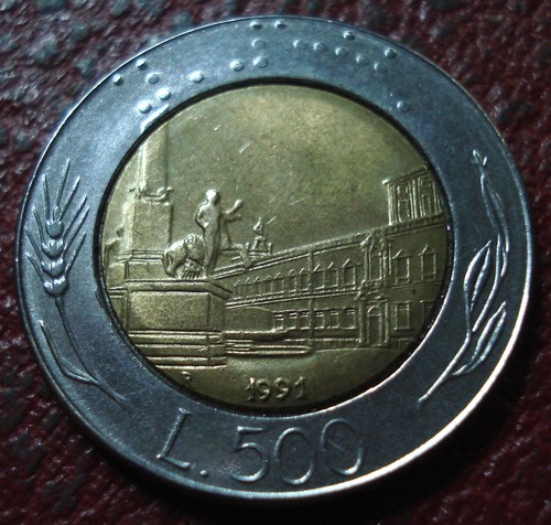 1991 italy 500 lire au - 1991-r,